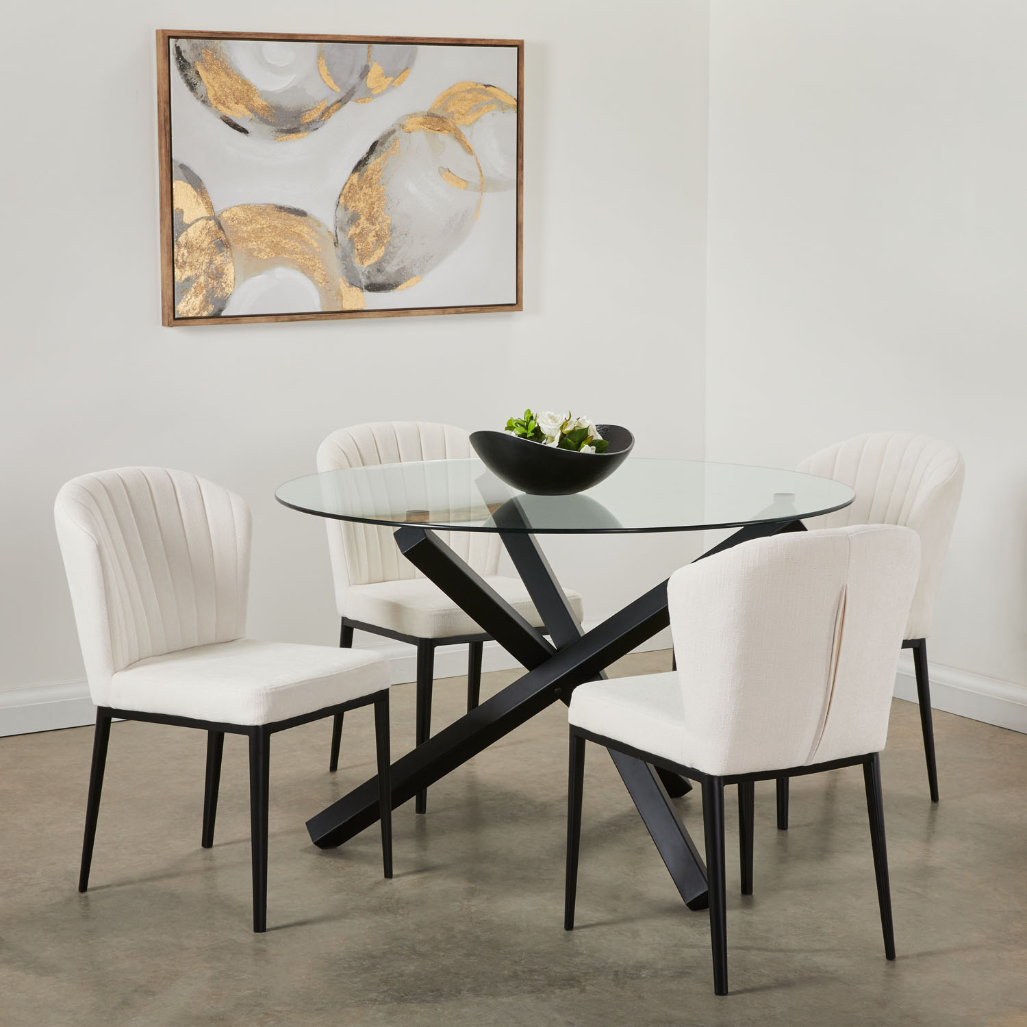 Shell Dining Chair: Ivory Linen
